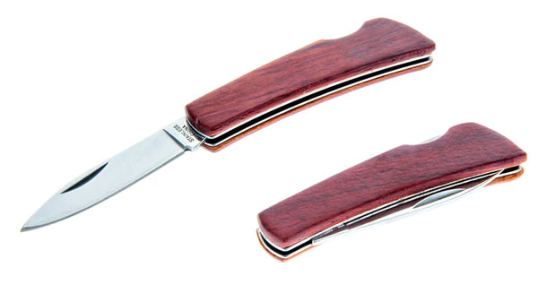 3" Paka Wood Handle Lock Back Folding Pocket Knife