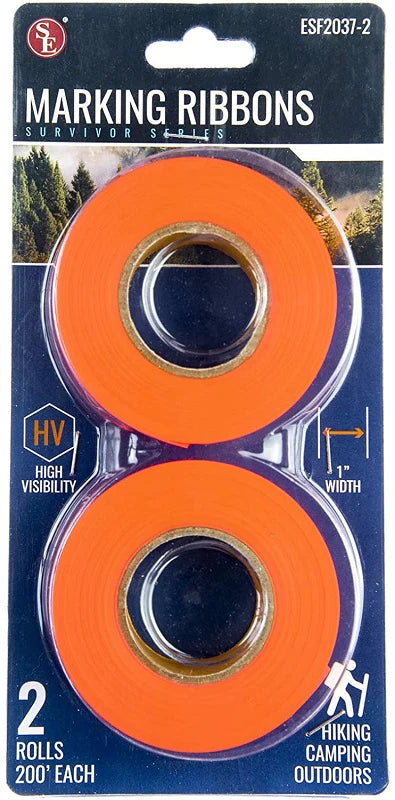 2 Piece 200' High Visibility Orange Marking Ribbon Rolls