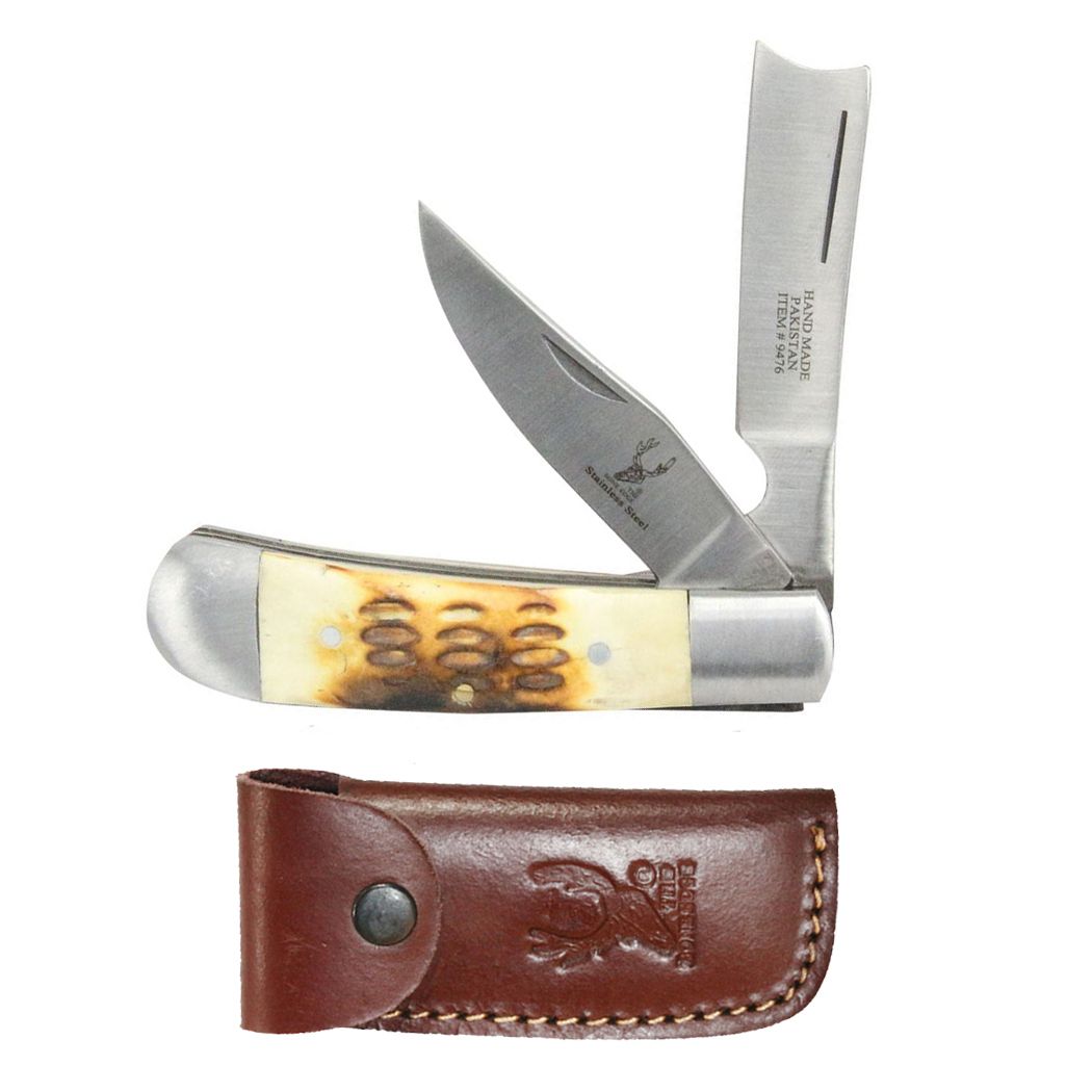 6" The Bone Edge Practical Dual-Bladed Pocket Knife