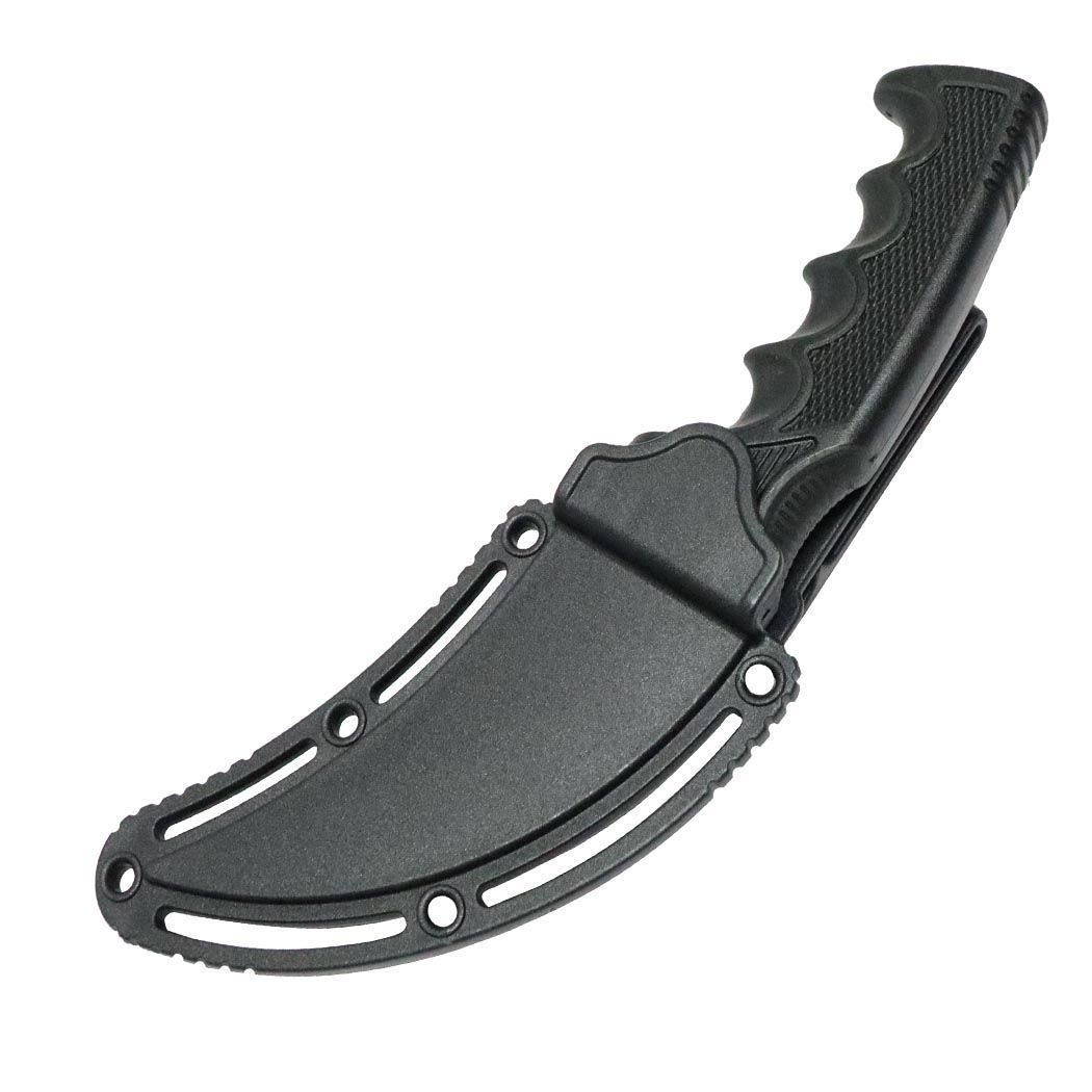 8.5" Blue & Black Karambit Knife w/ Black Handle & Sheath Fixed Blade