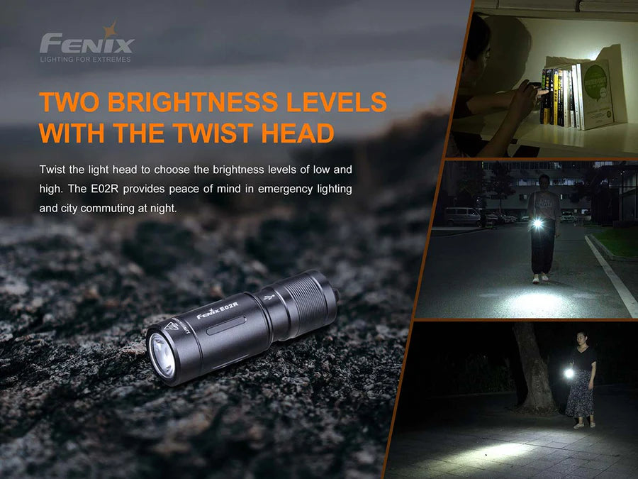 Fenix E02R Rechargeable EDC Flashlight - Brown