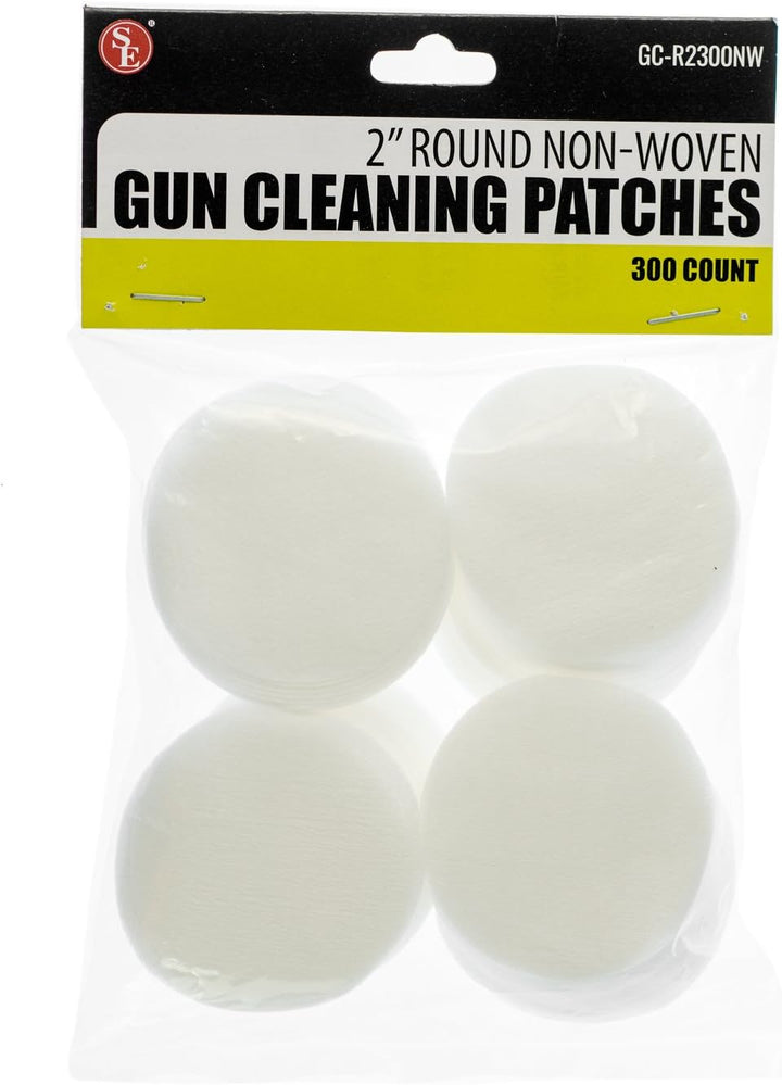 300 Piece 2" Round Gun Cleaning Patches - Non Woven Material