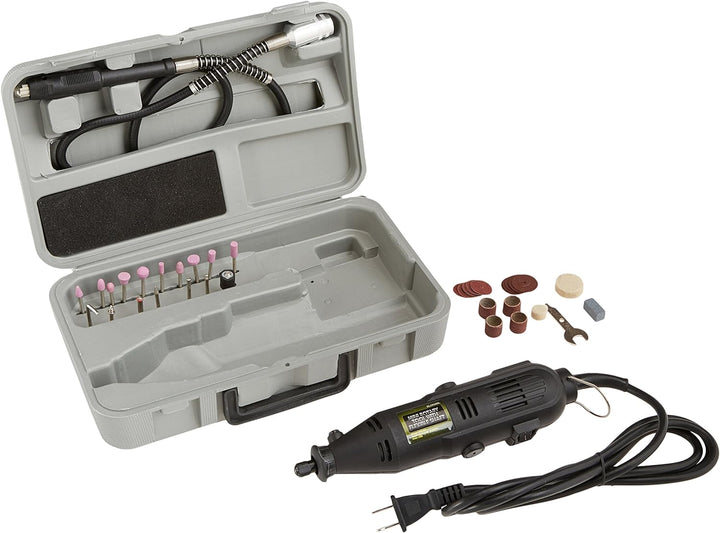 40 Piece Handheld Rotary Tool with Flexible Shaft in Blow Mold case